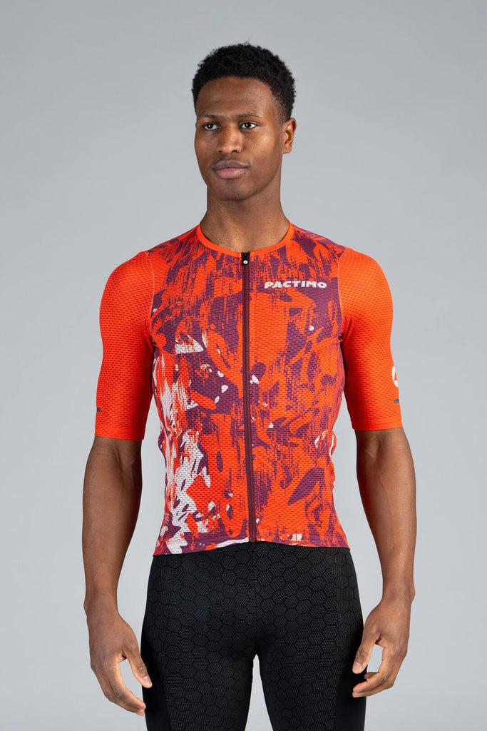 MensRedMeshGravelCyclingJersey