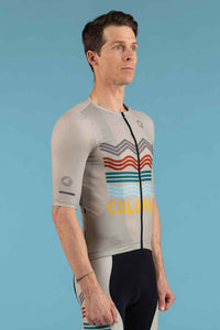 Men's White Colorado Mesh Cycling Jersey - Front View