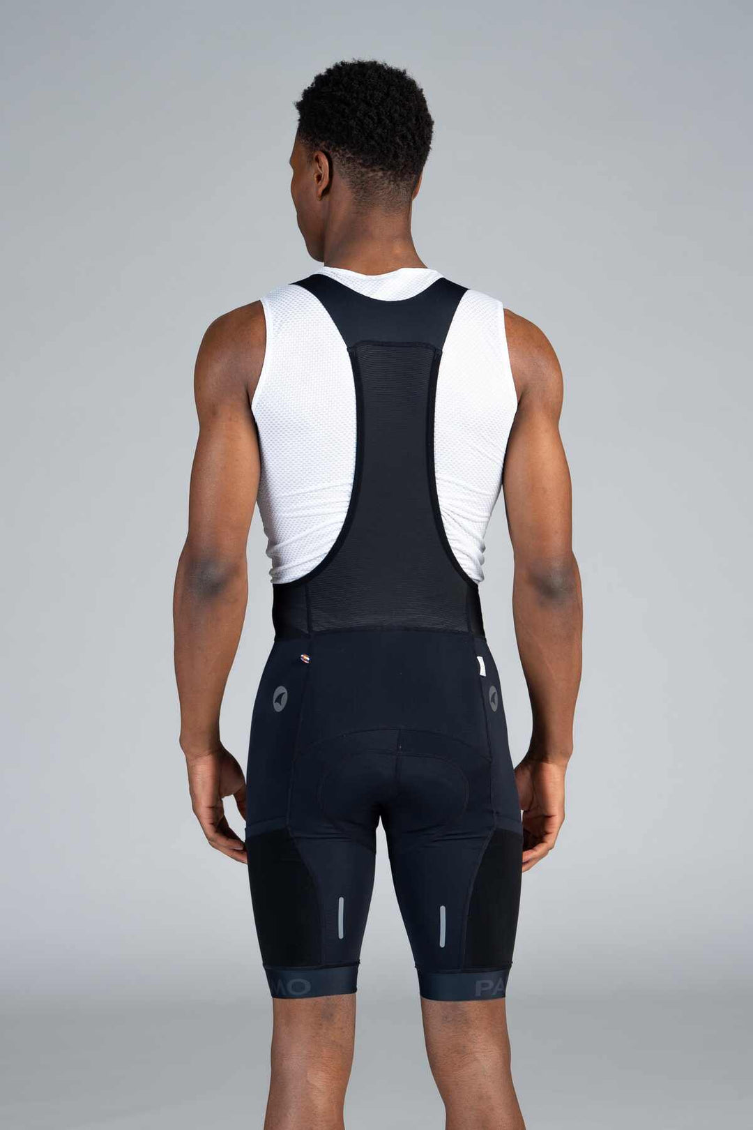 Men's Black Cargo Bibs - Ascent Range Back View
