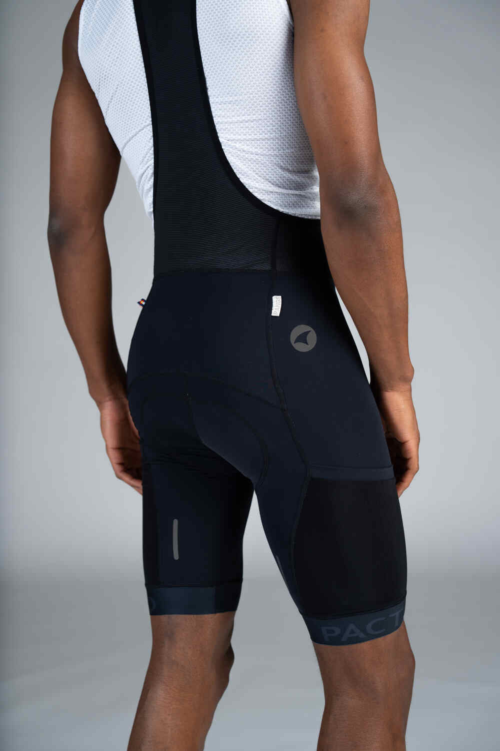 Men's Black Cargo Bibs - Ascent Range Side View