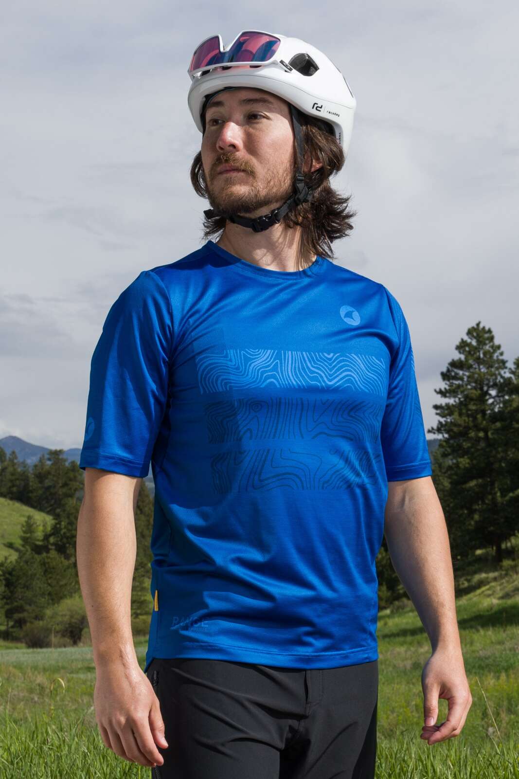 Men's Blue Mountain Bike Jersey - Range Trail Front View