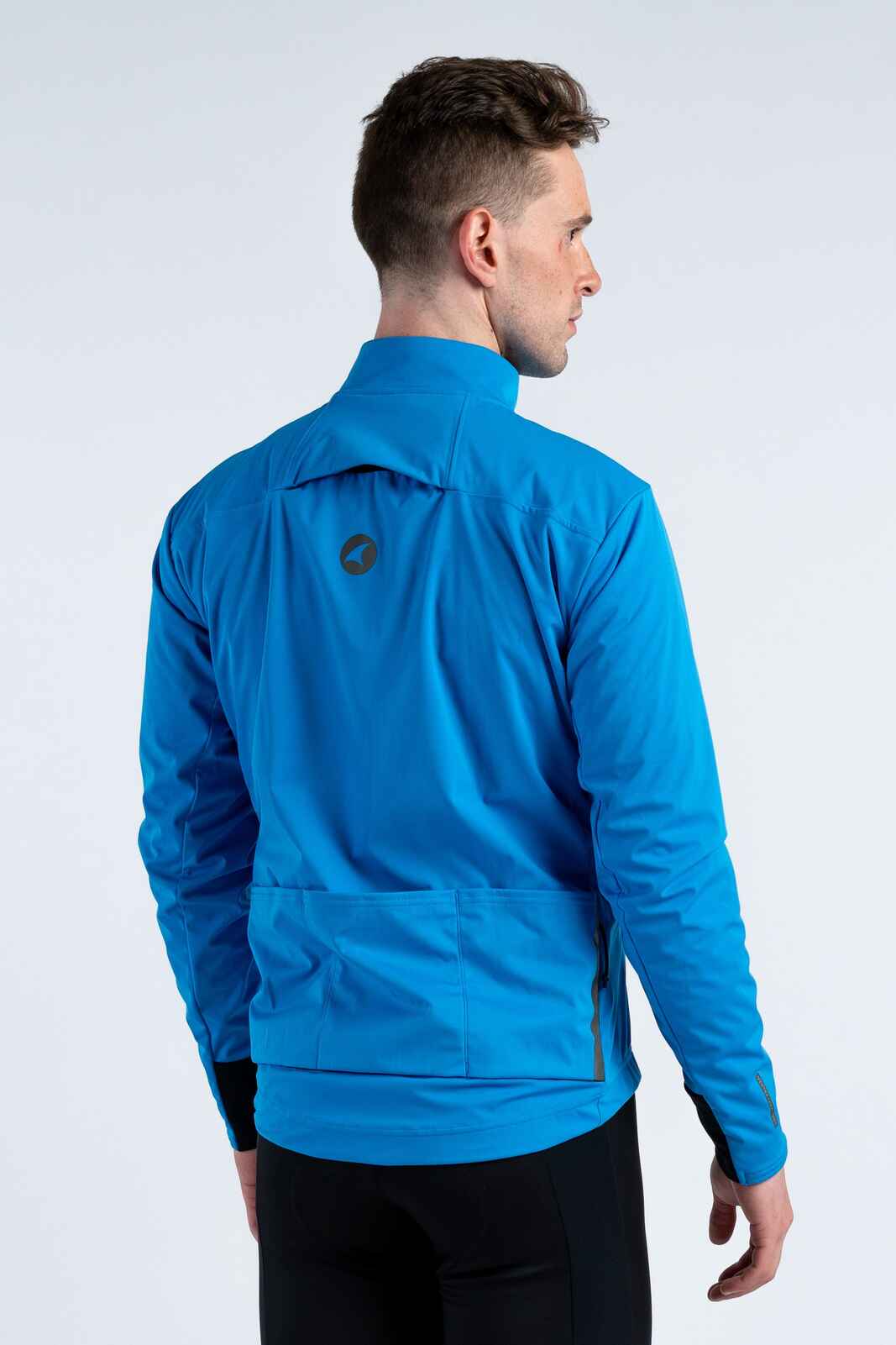 Men's Blue Winter Cycling Jacket - Back View