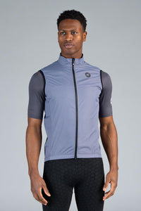 Men's Grey Cycling Wind Vest - Front View
