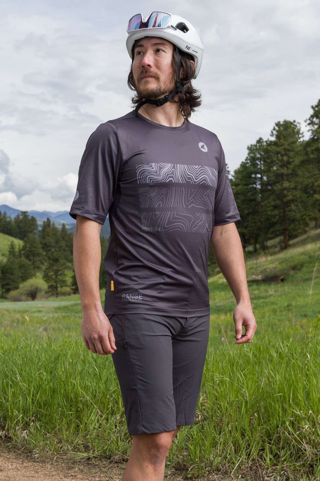 Men's Dark Gray Mountain Bike Shorts - Front View