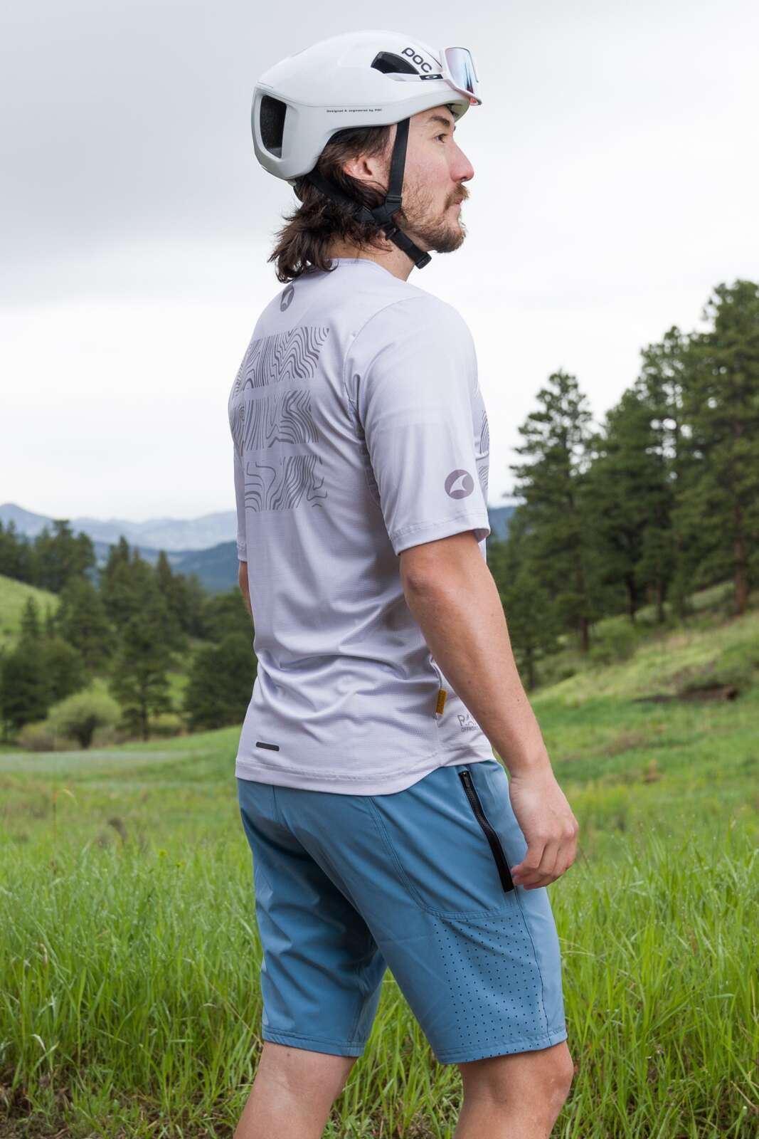 Men's Light Blue Lightweight mtb short - Back view