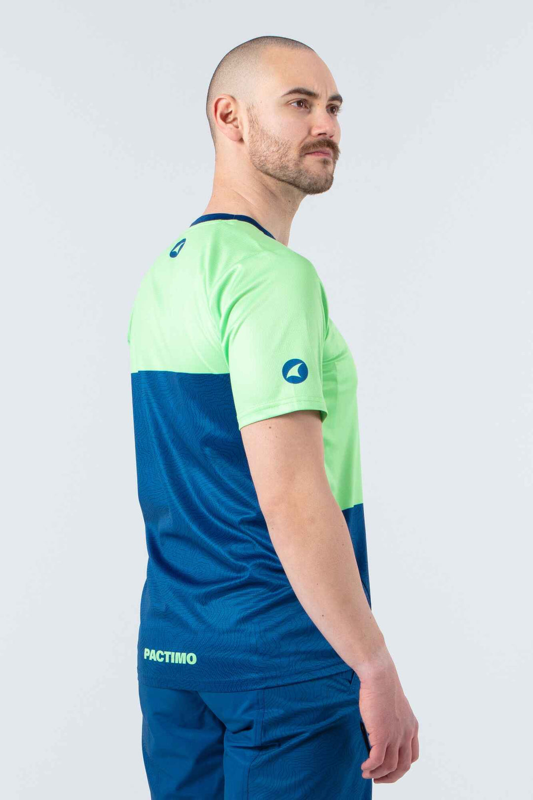 Men's Lime Green MTB Jersey - Back View