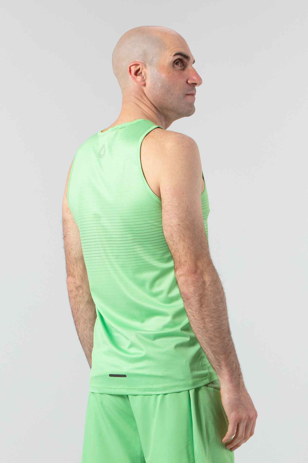 Men's Lime Green Running Singlet - Back View