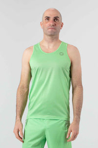 Men's Lime Green Running Singlet - Front View