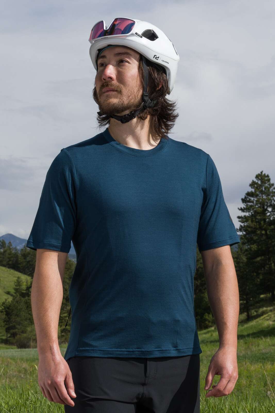 Men's Merino Wool Mountain Bike Shirt - Front View
