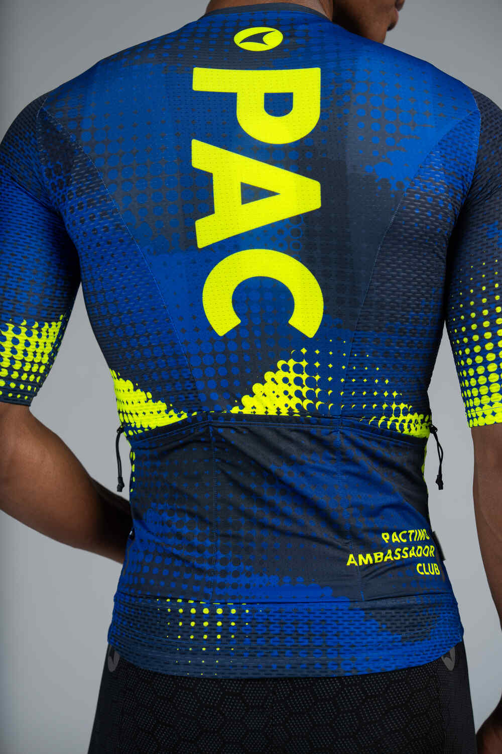 Men's PAC Aero Cargo Mesh Cycling Jersey - Azure Back Close-Up