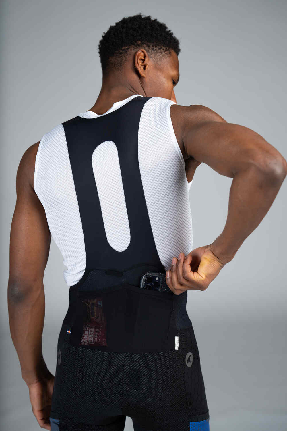 Men's PAC Cargo Bib Shorts - Azure Back Pockets