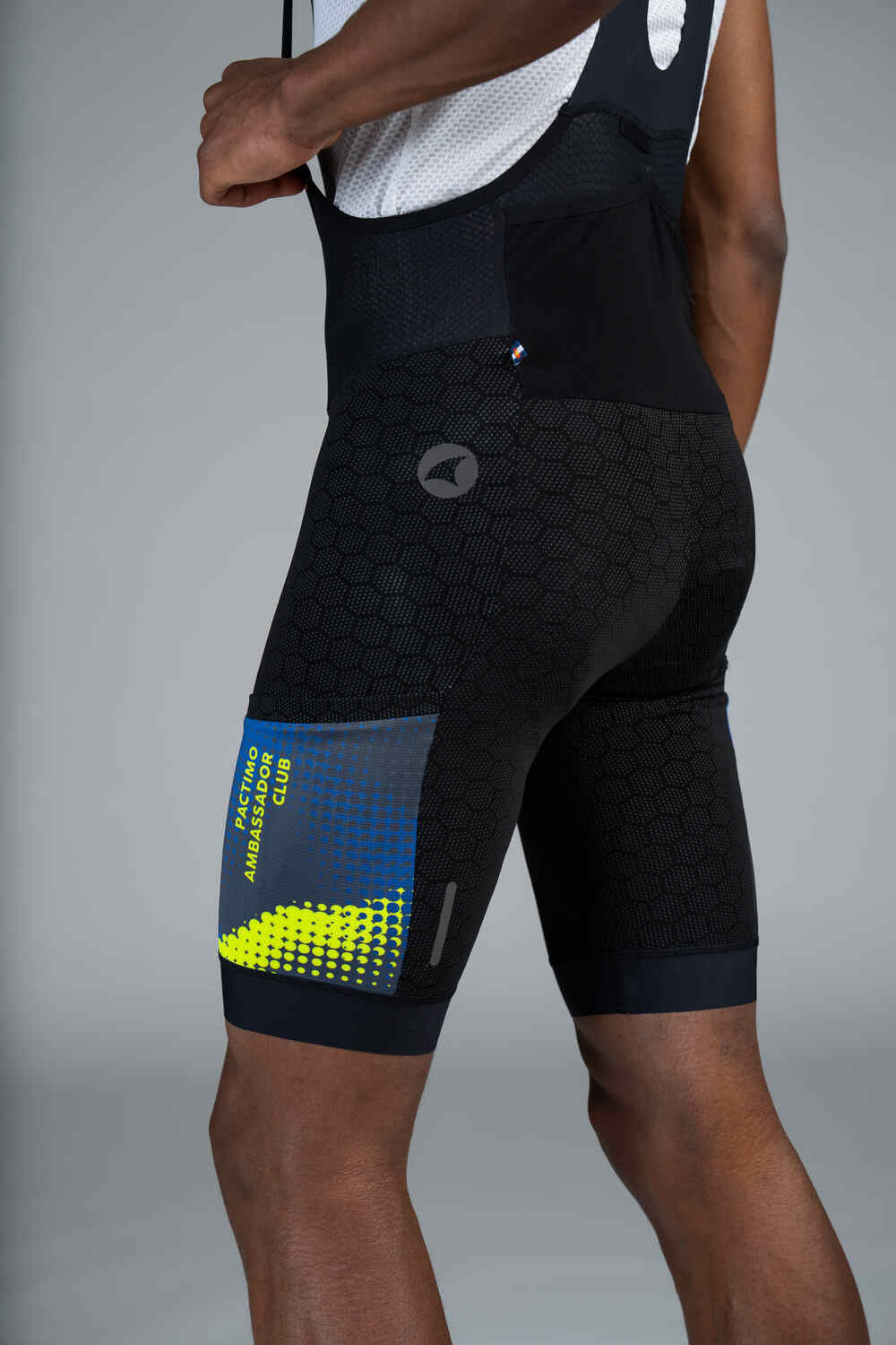 Men's PAC Cargo Bib Shorts - Azure Left Thigh