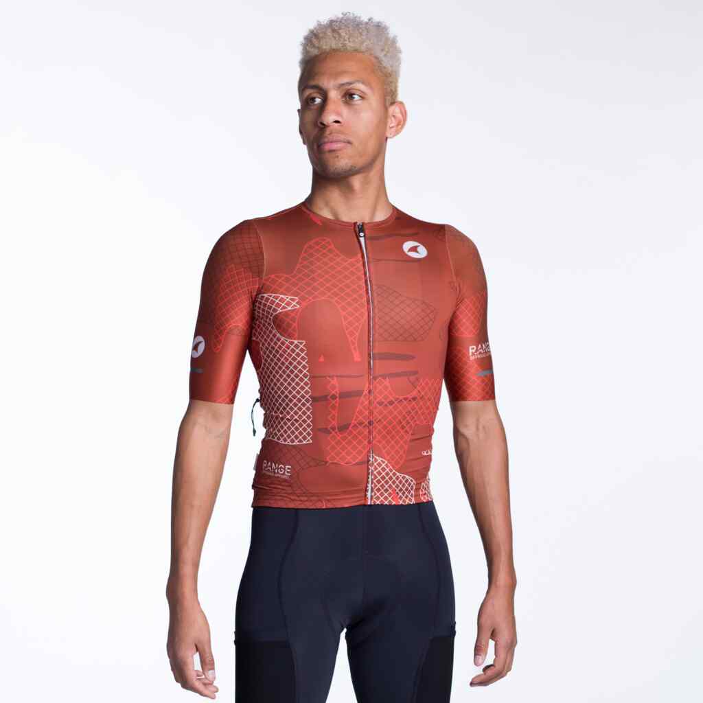 Men's Red Aero Cargo Cycling Jersey - Front View