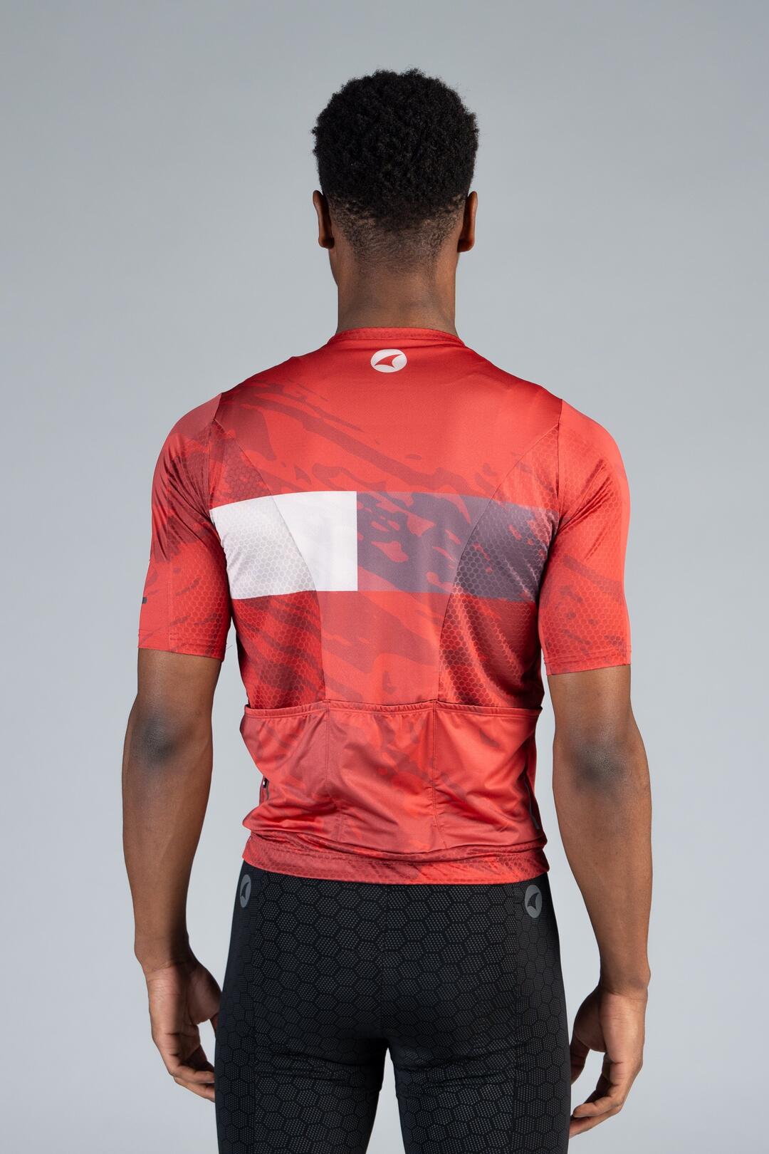 Men's Red Rock Stripe Summit Bike Jersey - Back View