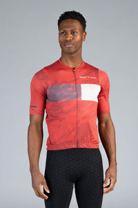 Men's Red Rock Stripe Summit Bike Jersey - Front View