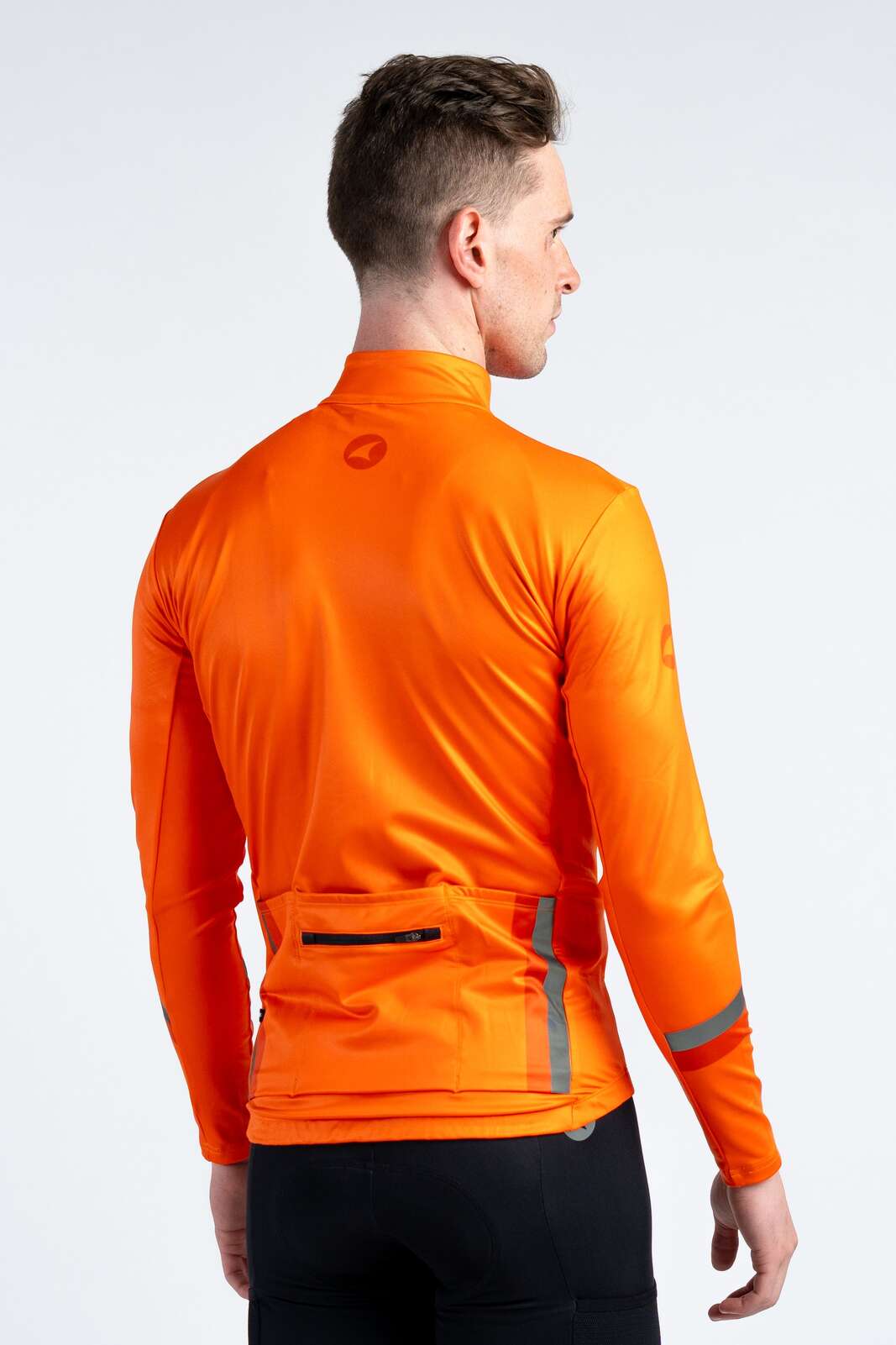 Men's Red/Orange Thermal Cycling Jersey - Back View