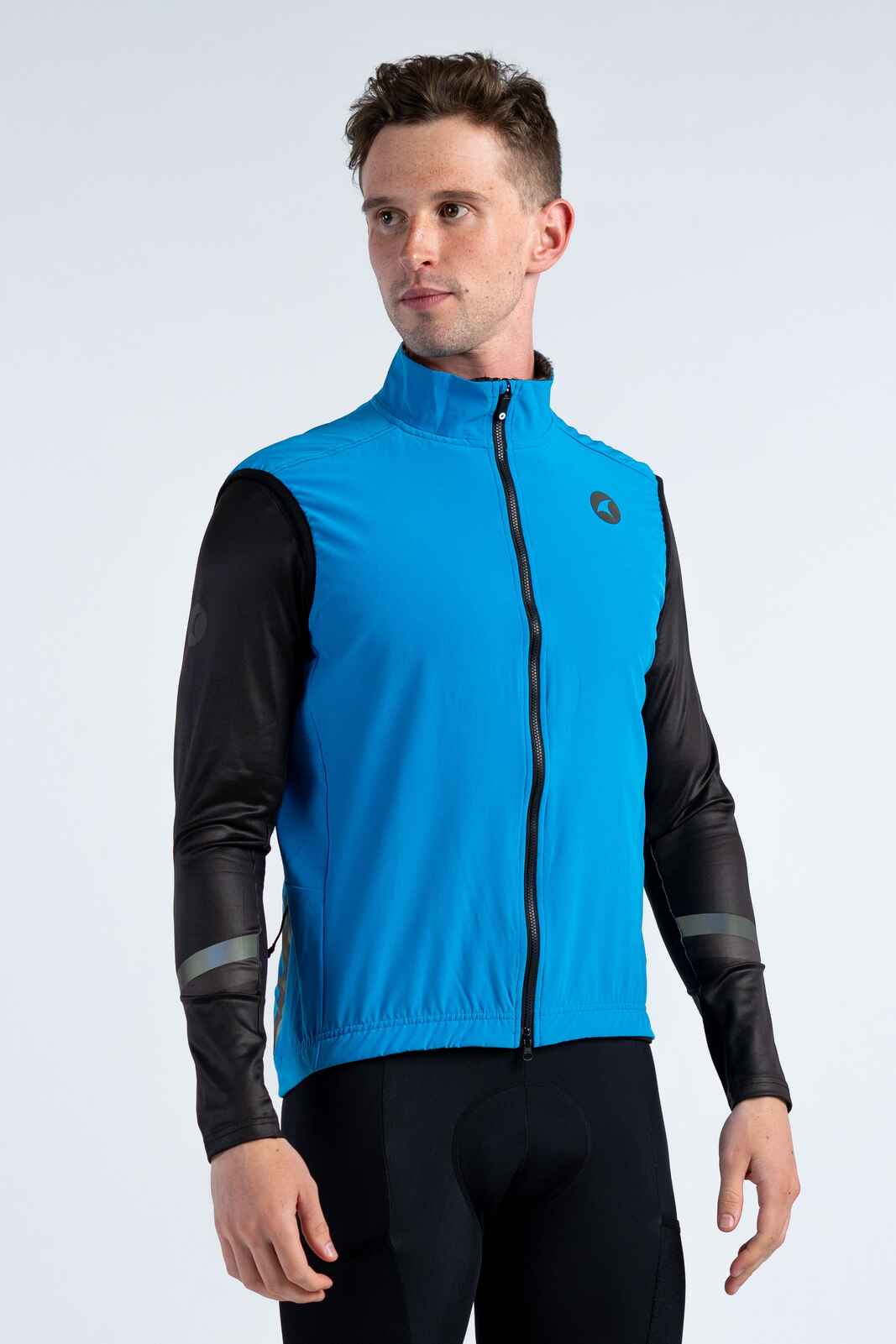 Men's Blue Thermal Cycling Vest - Front View