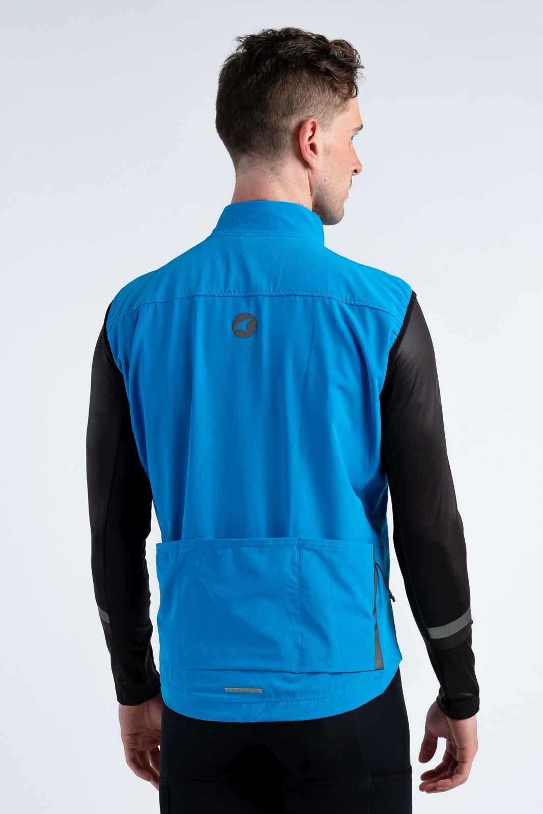 Men's Blue Thermal Cycling Vest - Back View