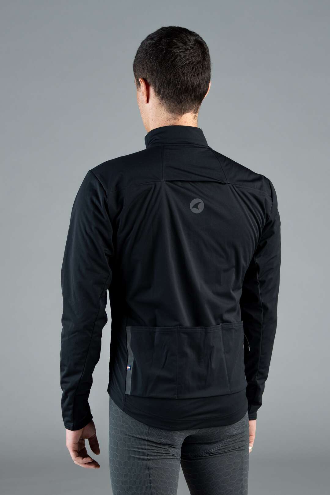 Men's Black Winter Cycling Jacket - Back View