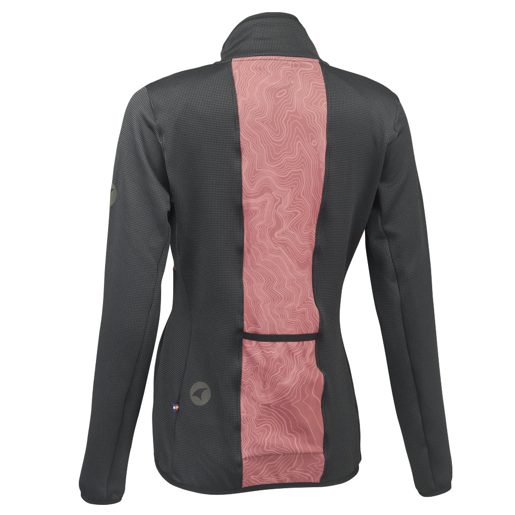 Women's Dusty Burgundy Cycling Track Jacket - Back View