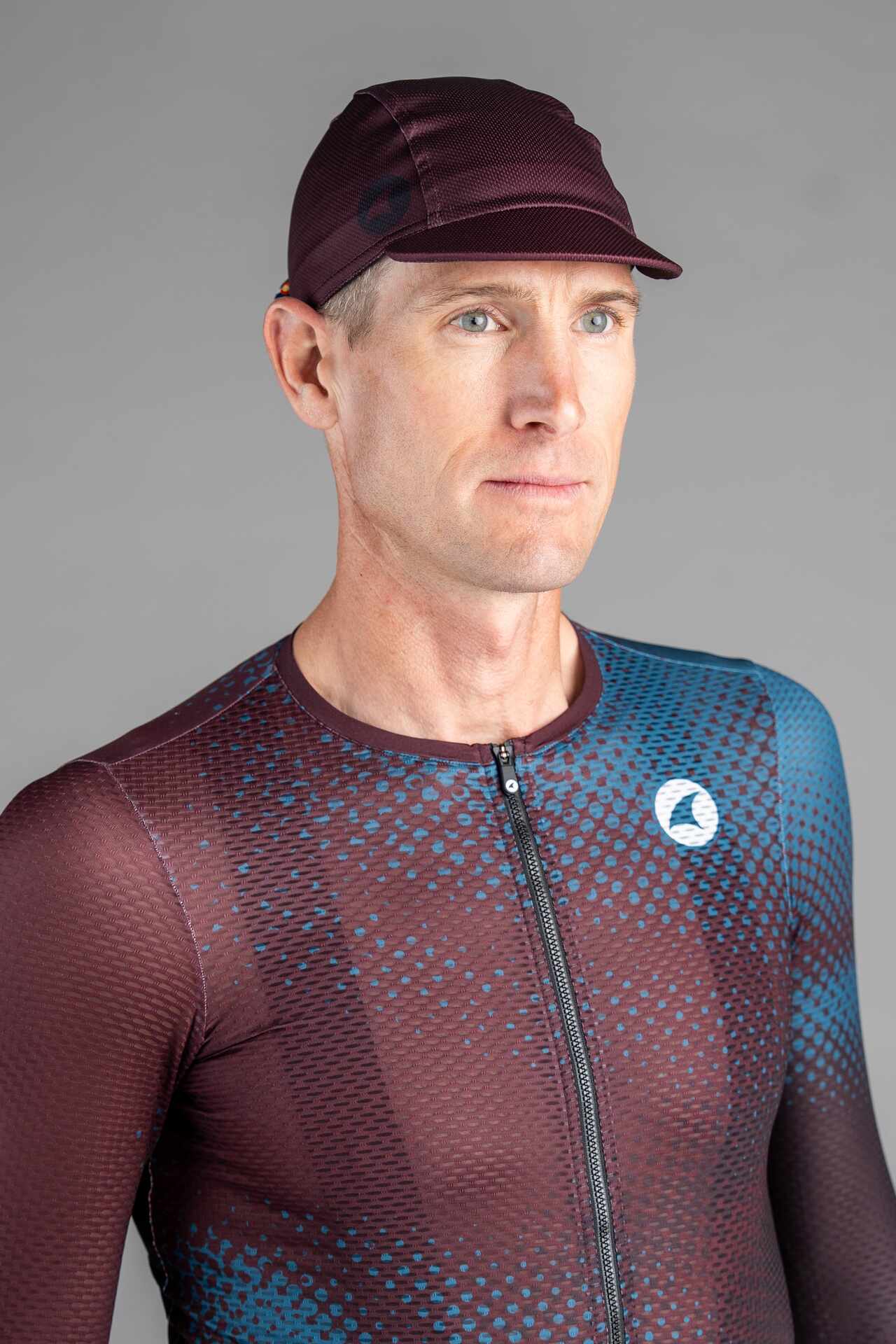 Maroon and Blue Cycling Cap 