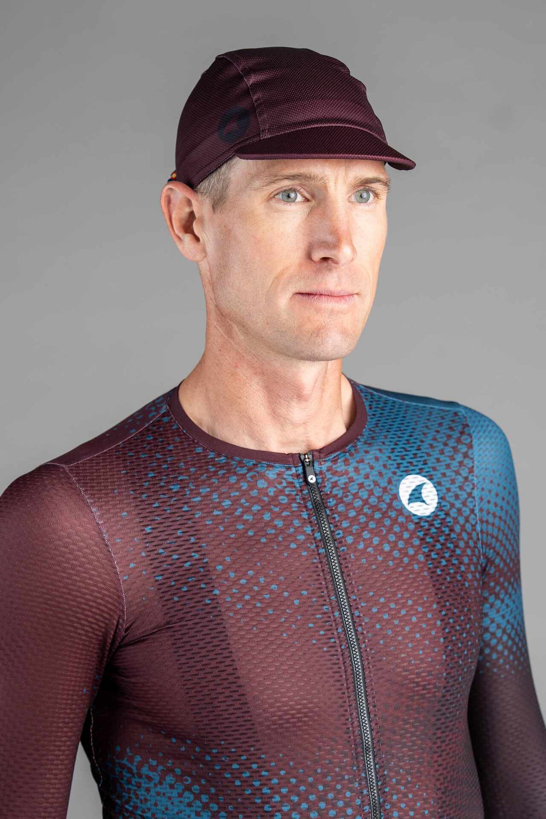Maroon and Blue Cycling Cap 