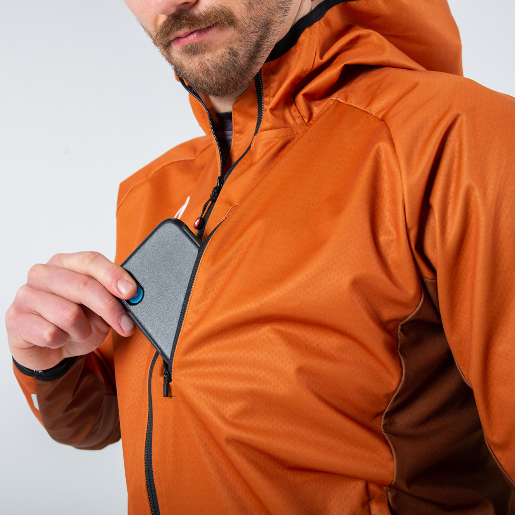 Men's Burnt Orange MTB Hoodie - Front Chest Pocket