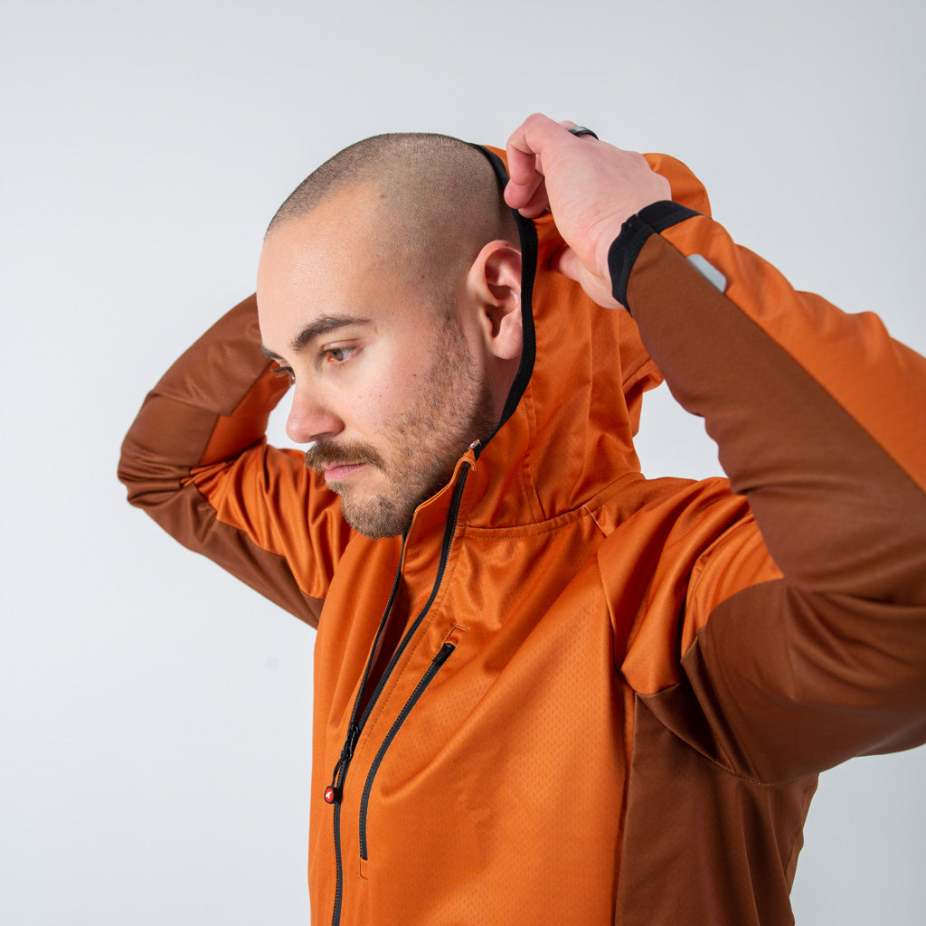 Men's Burnt Orange MTB Hoodie - Hood Detail