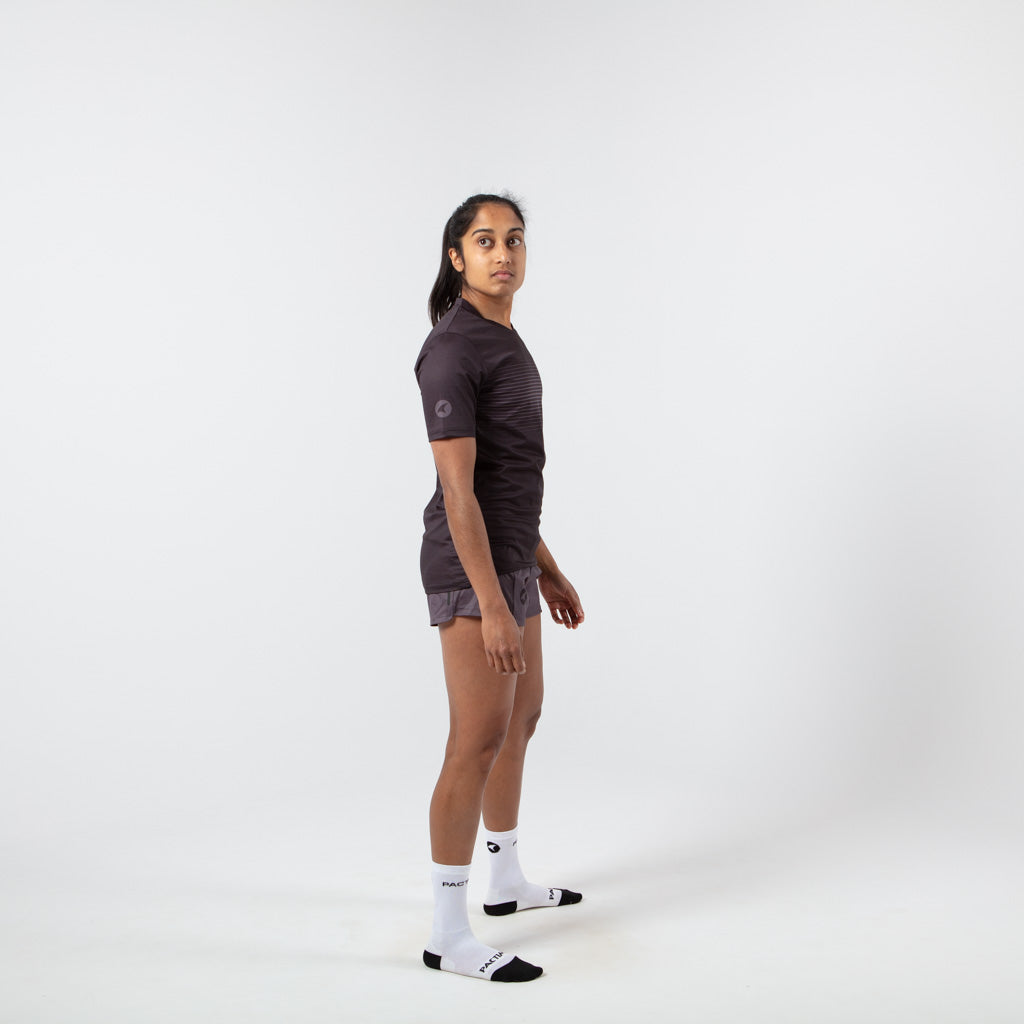 Women's Black Running Shirt - Side View