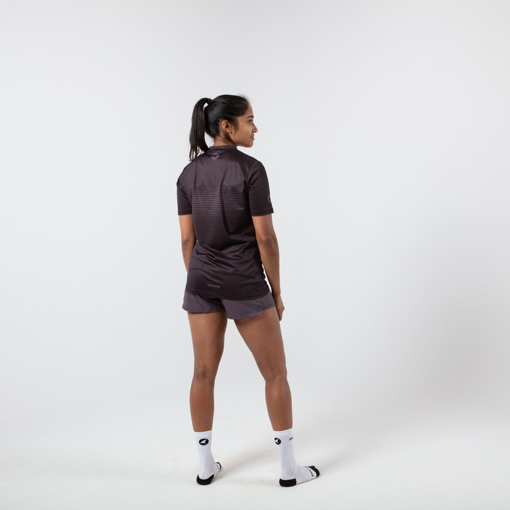 Women's Black Running Shirt - Back View