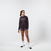 Women's Black Long Sleeve Running Shirt - Front View