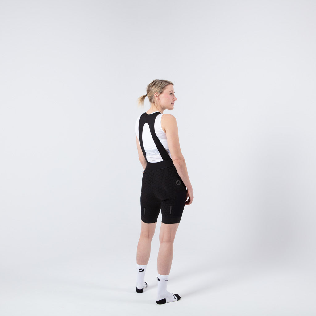 Women's Black 12-Hour Summit Stratos Cycling Bibs - Back View
