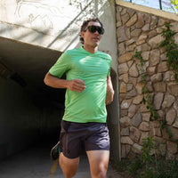 Men's Lime Green Running Shirt - In Action 