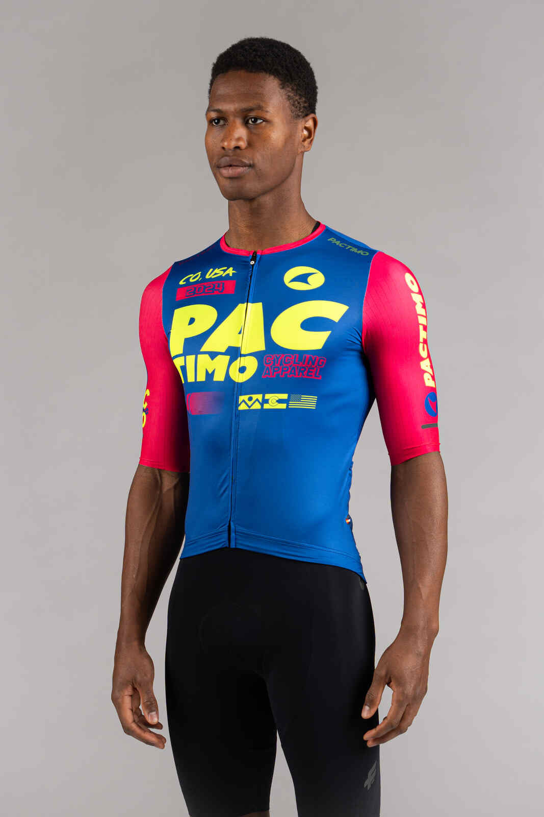 Men's Bayside Blue Flyte Cycling Jersey - Front View