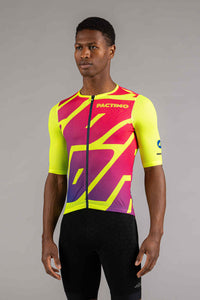 Men's High-Viz Yellow Mesh Cycling Jersey - Front View