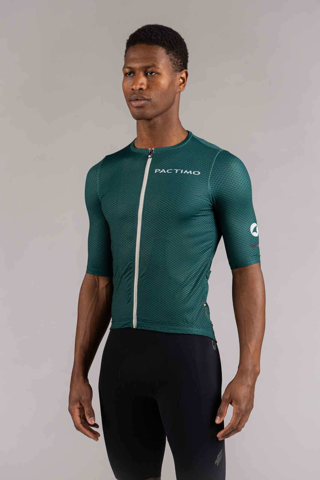 Men's Green Mesh Cycling Jersey - Front View