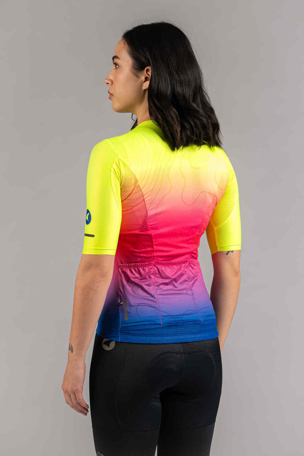 Women's High-Viz Ombre Summit Aero Cycling Jersey - Back View