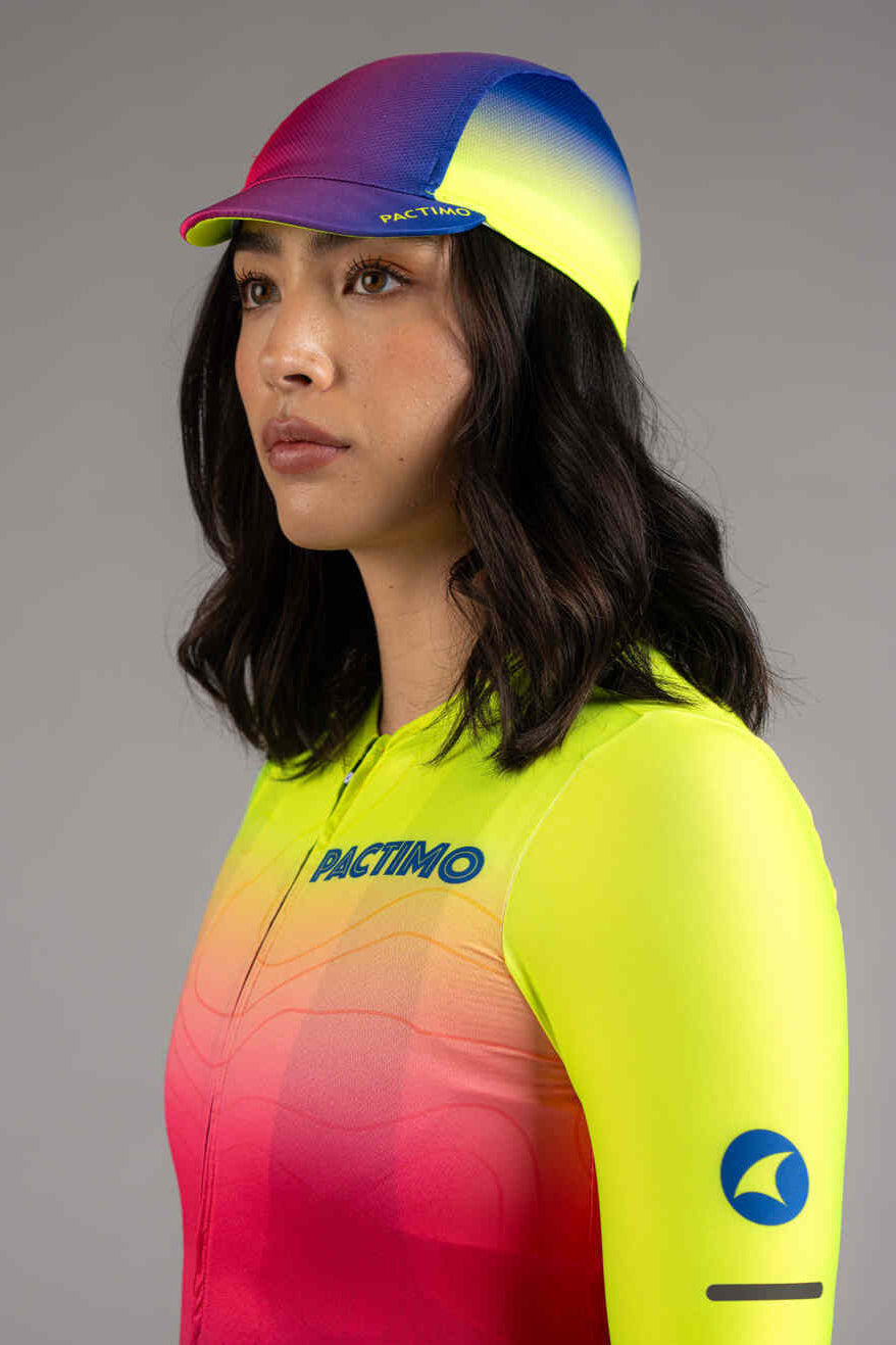 High-Viz Yellow Ombre Moisture-Wicking Cycling Cap