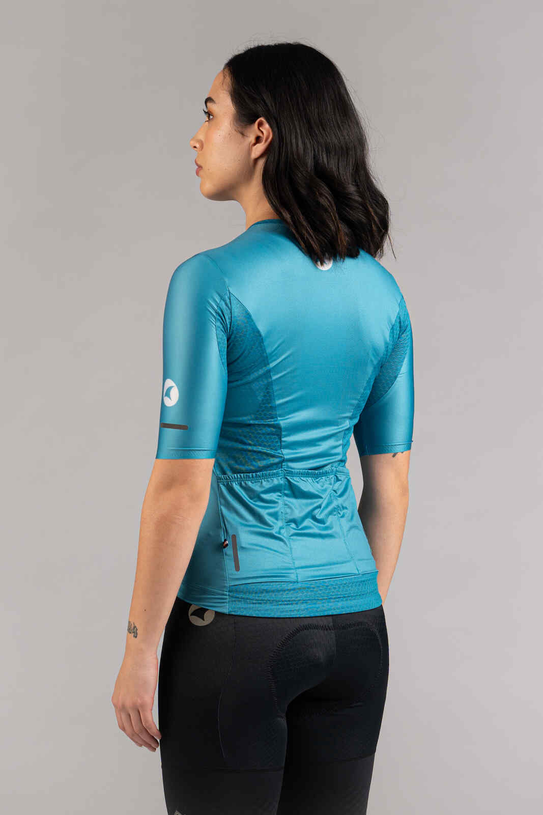 Women's Blue Summit Aero Cycling Jersey - Back View