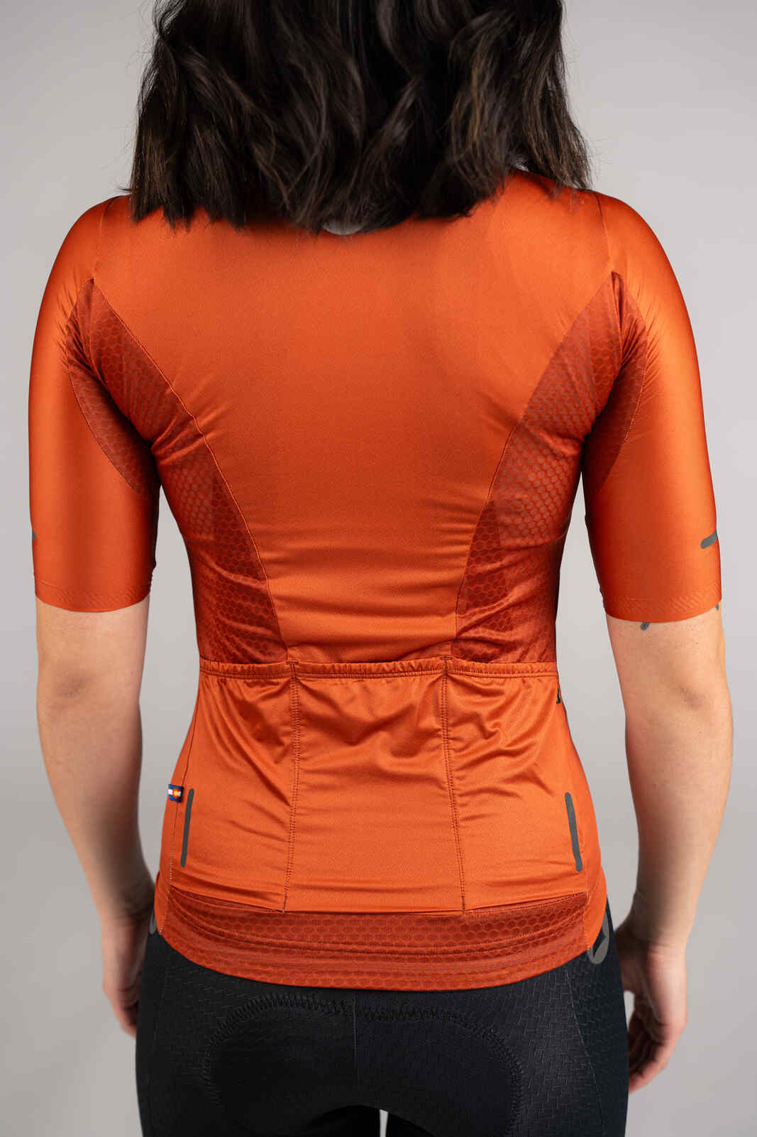 Women's Burnt Orange Summit Aero Cycling Jersey - Back Pockets