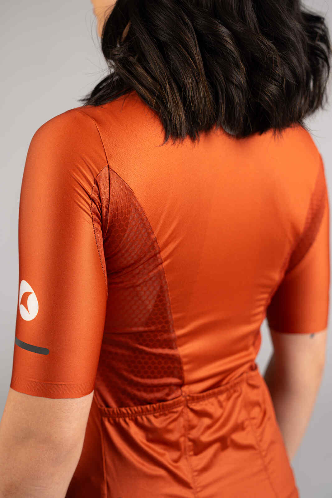 Women's Burnt Orange Summit Aero Cycling Jersey - Underarm Mesh Fabric