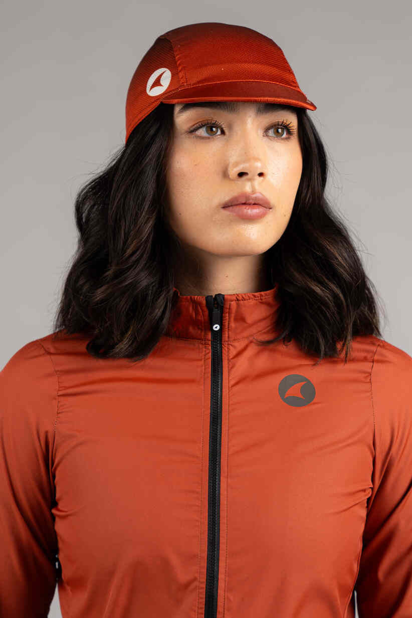 Burnt Orange Moisture-Wicking Cycling Cap