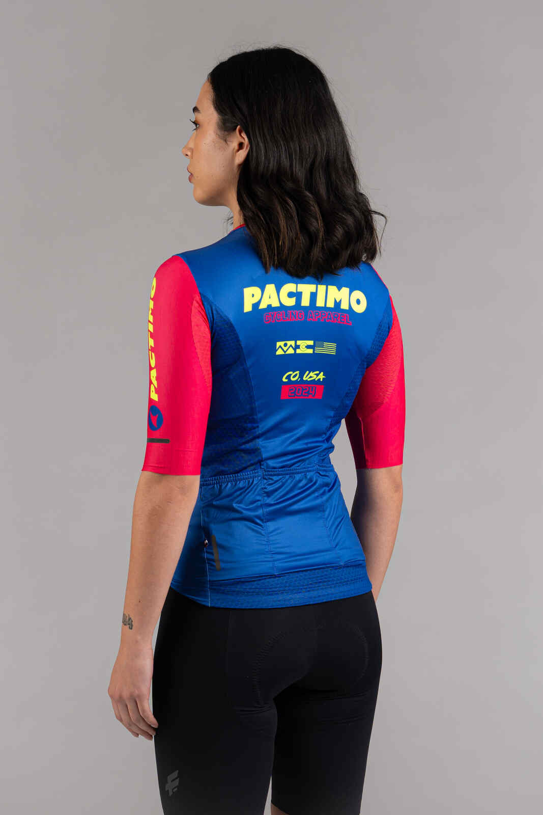 Women's Flyte Blue Cycling Jersey - Back View