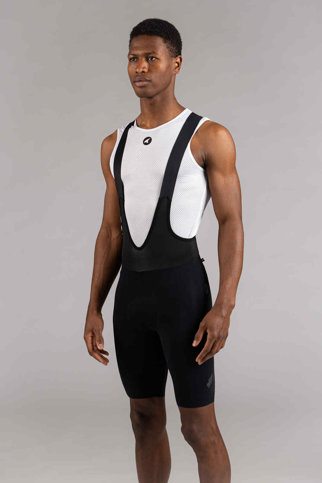 Men's Black Cycling Bibs - Flyte Front View