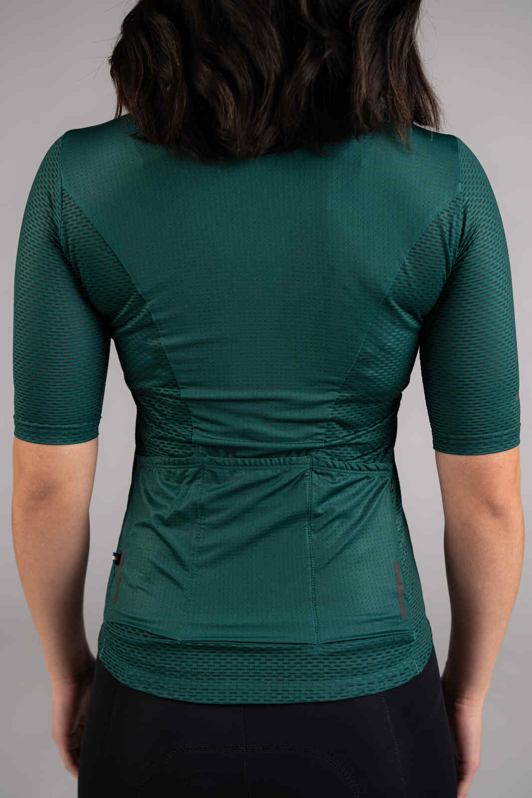 Women's Green Aero Mesh Cycling Jersey - Back Pockets