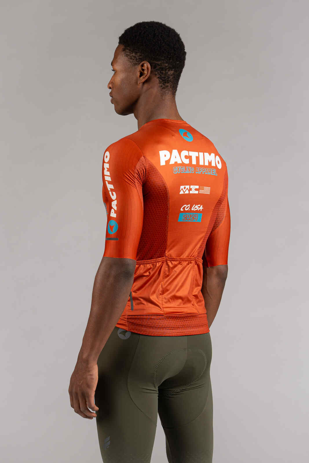 Men's Burnt Orange Flyte Cycling Jersey - Back View