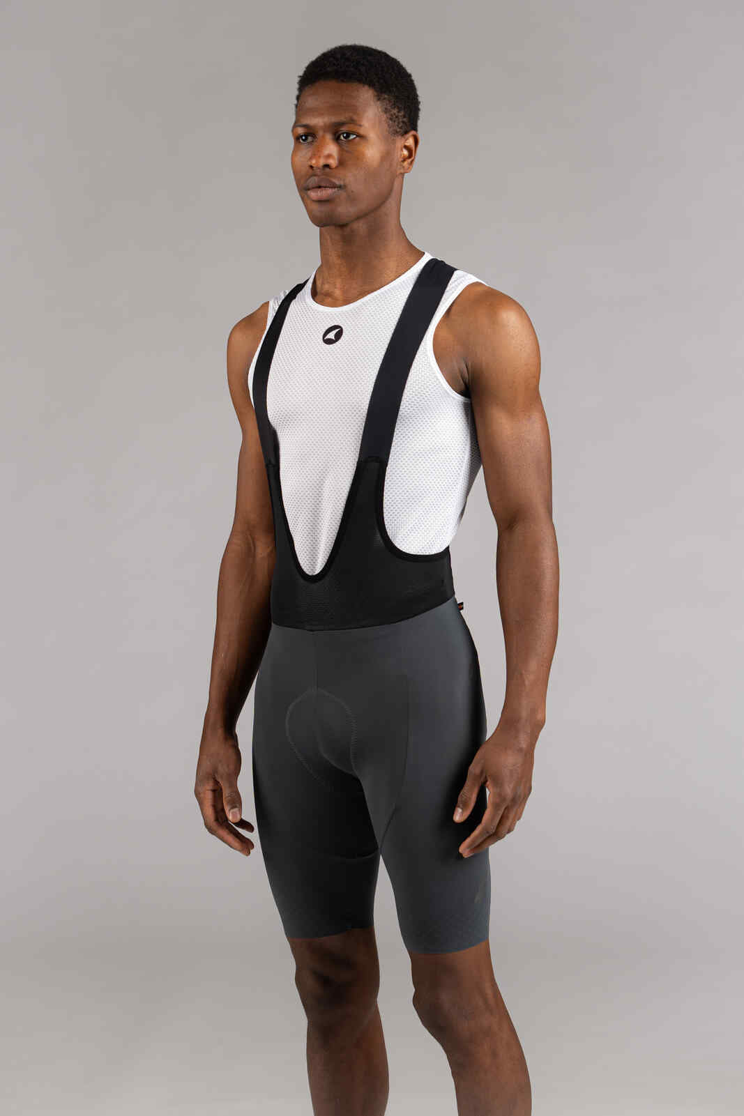 Men's Charcoal Cycling Bibs- Flyte Front View
