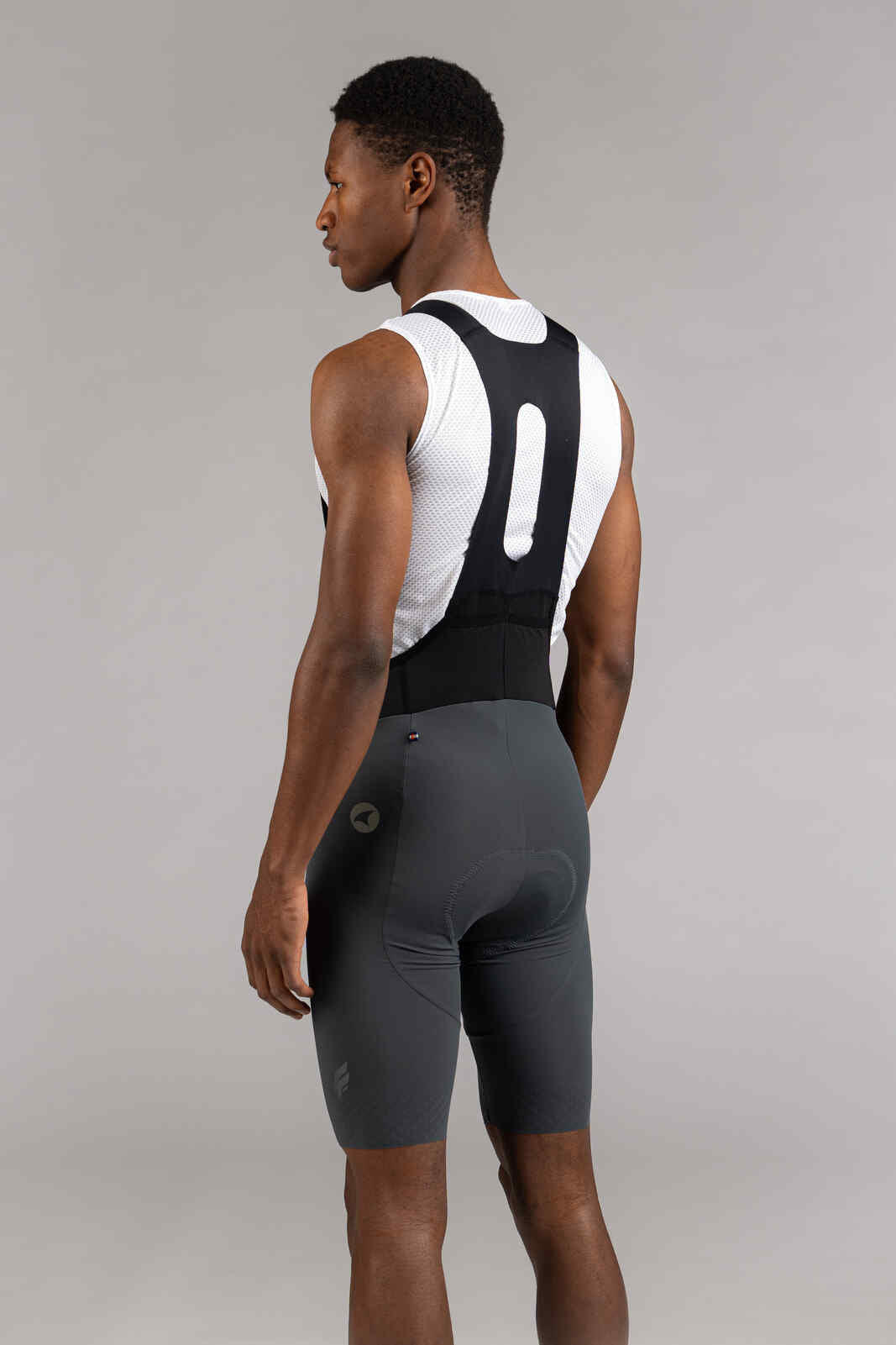 Men's Charcoal Cycling Bibs- Flyte Back View