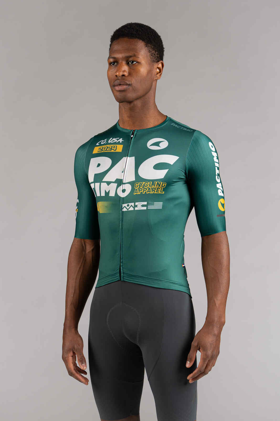 Men's Green Flyte Cycling Jersey - Front View