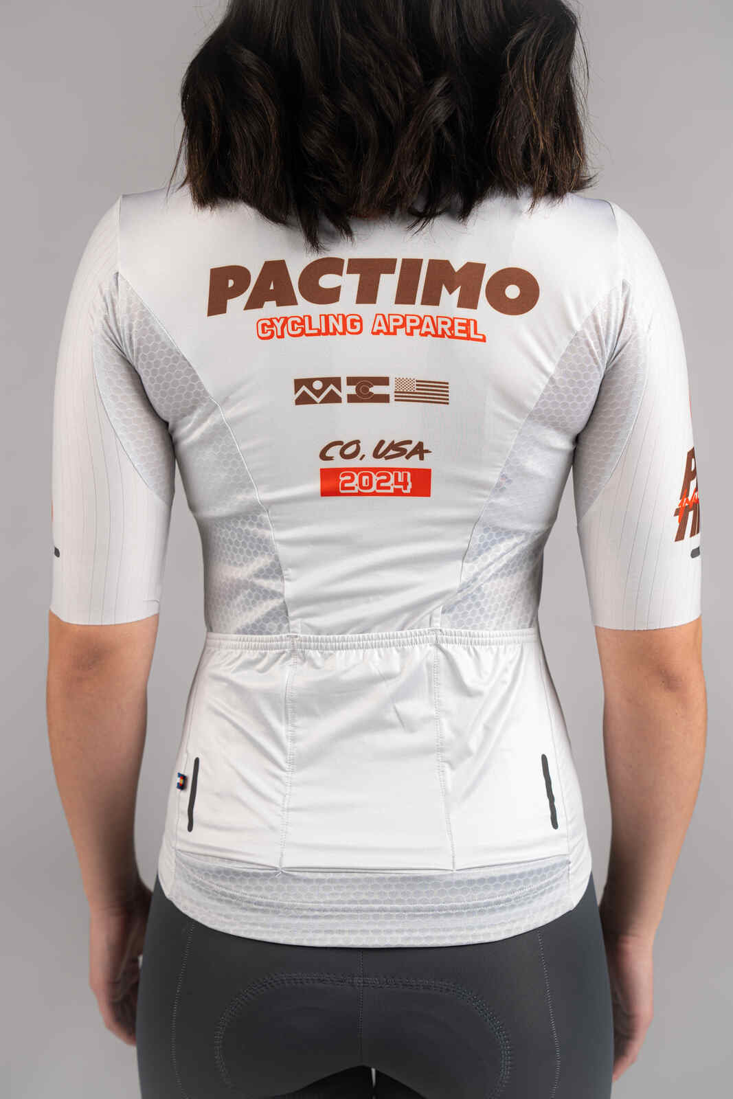 Women's Flyte White Cycling Jersey - Back Pockets